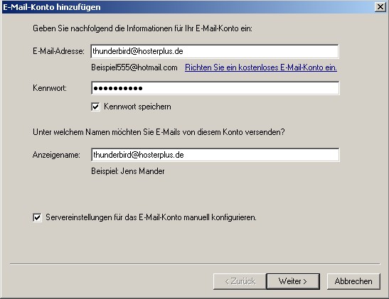 E-Mail-Konto hinzufügen