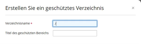 Das Pflichtfeld Verzeichnisname mit dem vorbelegten Schr&auml;gstrich